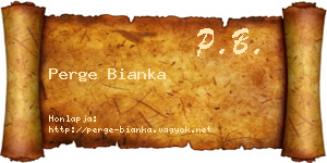 Perge Bianka névjegykártya